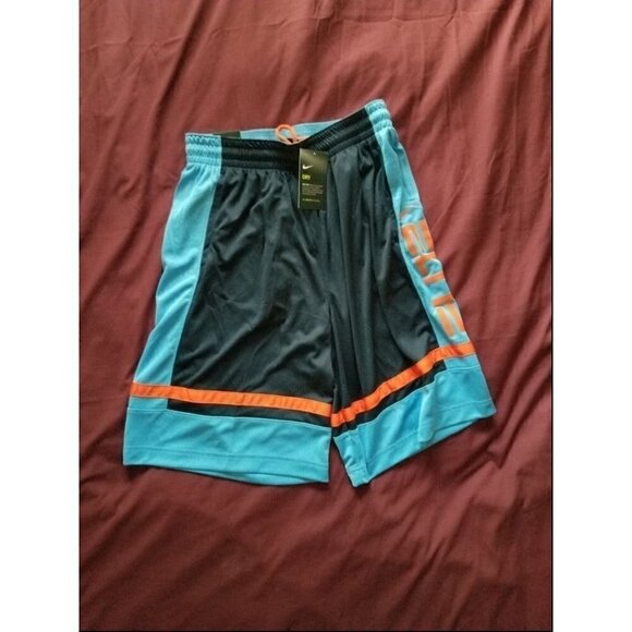 Nike Dri-Fit Elite Basketball Shorts Navy Blue/Orange - Picture 12 of 12